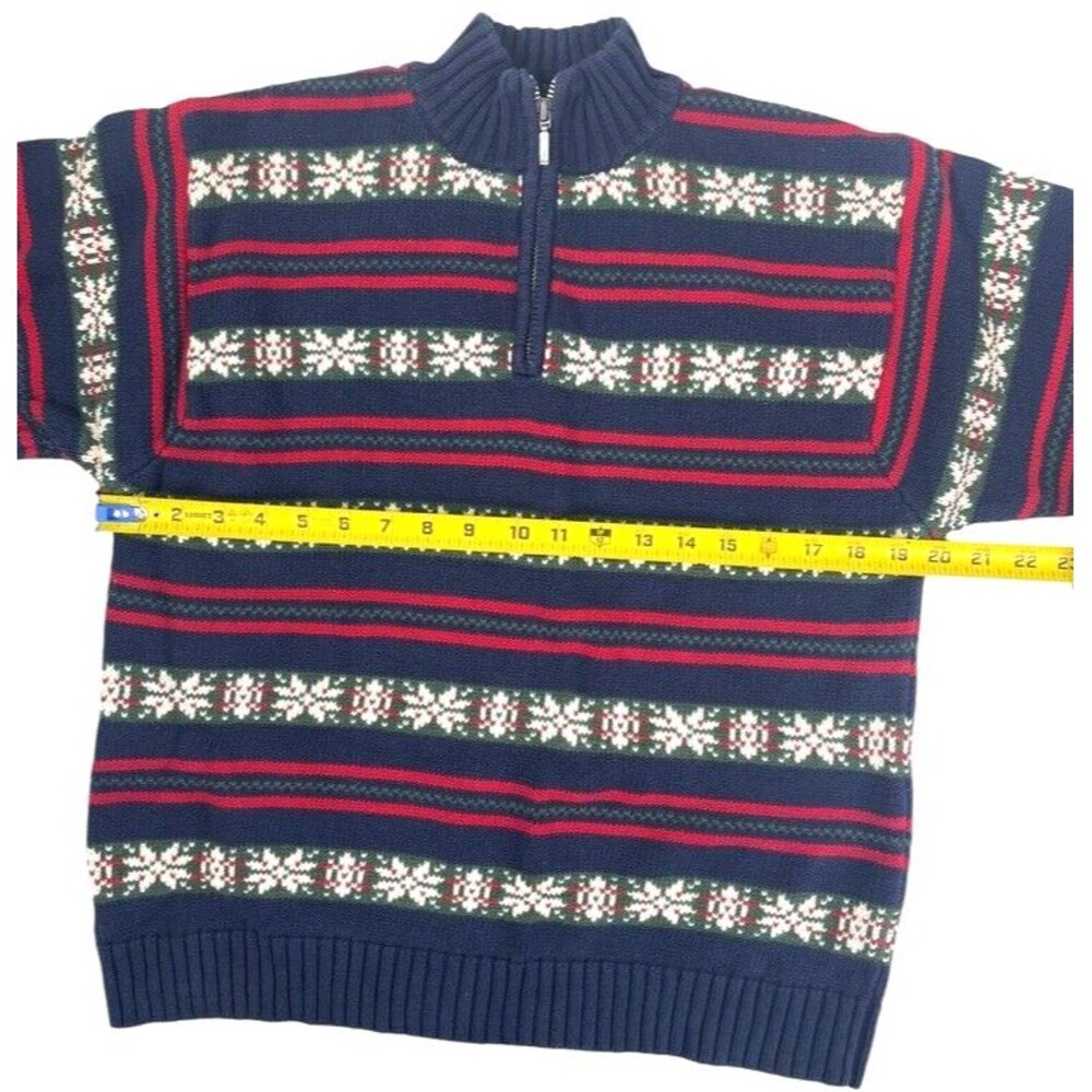 VTG Y2K Gap Fair Isle 1/2 Zip Unisex Holiday Nordic Sweater Christmas Soft M L - Picture 6 of 10
